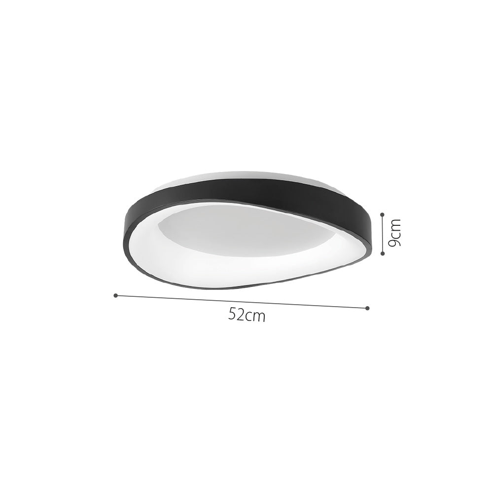 InLight Πλαφονιέρα οροφής LED 72W 3CCT (by tuya) από μαύρο μέταλλο και λευκό ακρυλικό D:52cm (42033-Black)