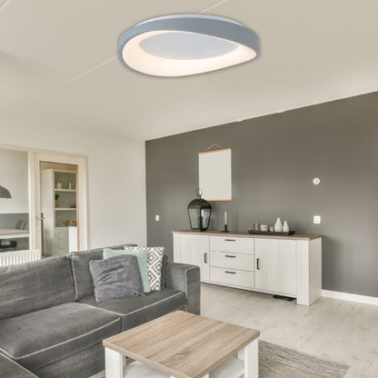 InLight Πλαφονιέρα οροφής LED 72W 3CCT (by tuya) από μαύρο μέταλλο και λευκό ακρυλικό D:52cm (42033-Black)