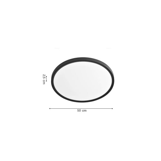 Inlight Πλαφονιέρα οροφής LED 40W 3CCT (by switch on base) σε λευκή απόχρωση D:50x2,5cm (42036-B-White)