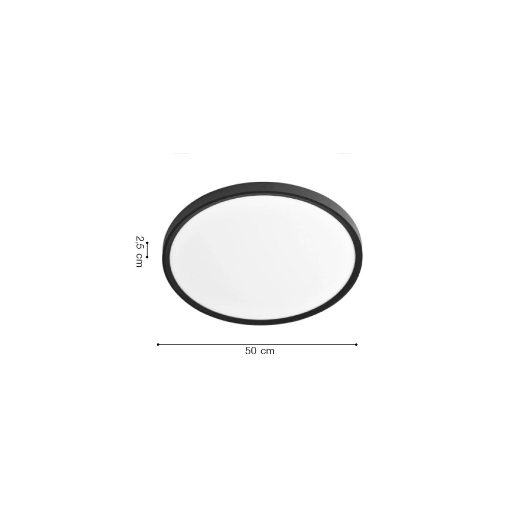 Inlight Πλαφονιέρα οροφής LED 40W 3CCT (by switch on base) σε ασημί απόχρωση D:50x2,5cm (42036-B-Sillver)