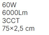 Inlight Πλαφονιέρα οροφής LED 60W 3CCT (by switch on base) σε λευκή απόχρωση D:75x2,5cm (42036-AA-White)