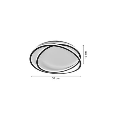 Inlight Πλαφονιέρα οροφής LED 38W 3CCT σε μαύρη απόχρωση D:50x12cm (42037-Black)