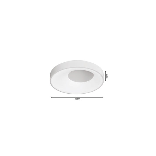Inlight Πλαφονιέρα οροφής LED 36W 3CCT από γκρί μέταλλο και ακρυλικό D:48cm (42040-Grey)