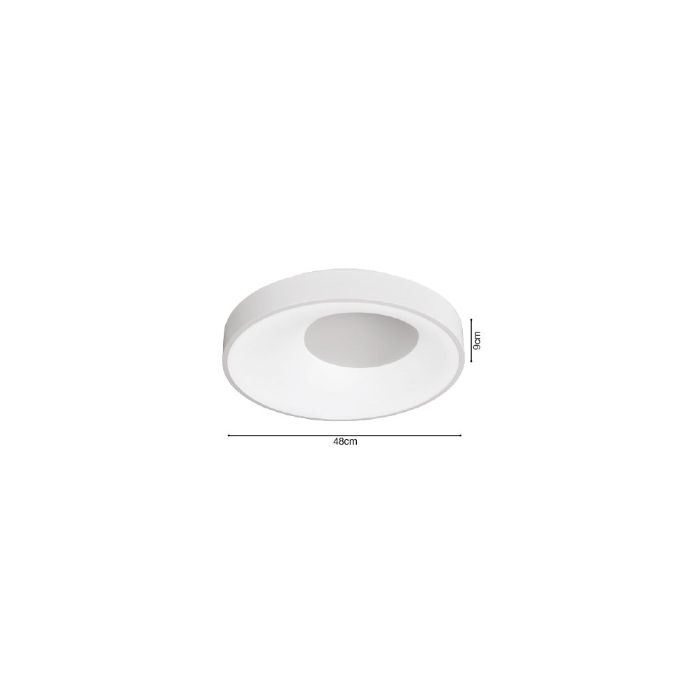 Inlight Πλαφονιέρα οροφής LED 36W 3CCT από μαύρο μέταλλο και ακρυλικό D:48x9cm (42040-Black)