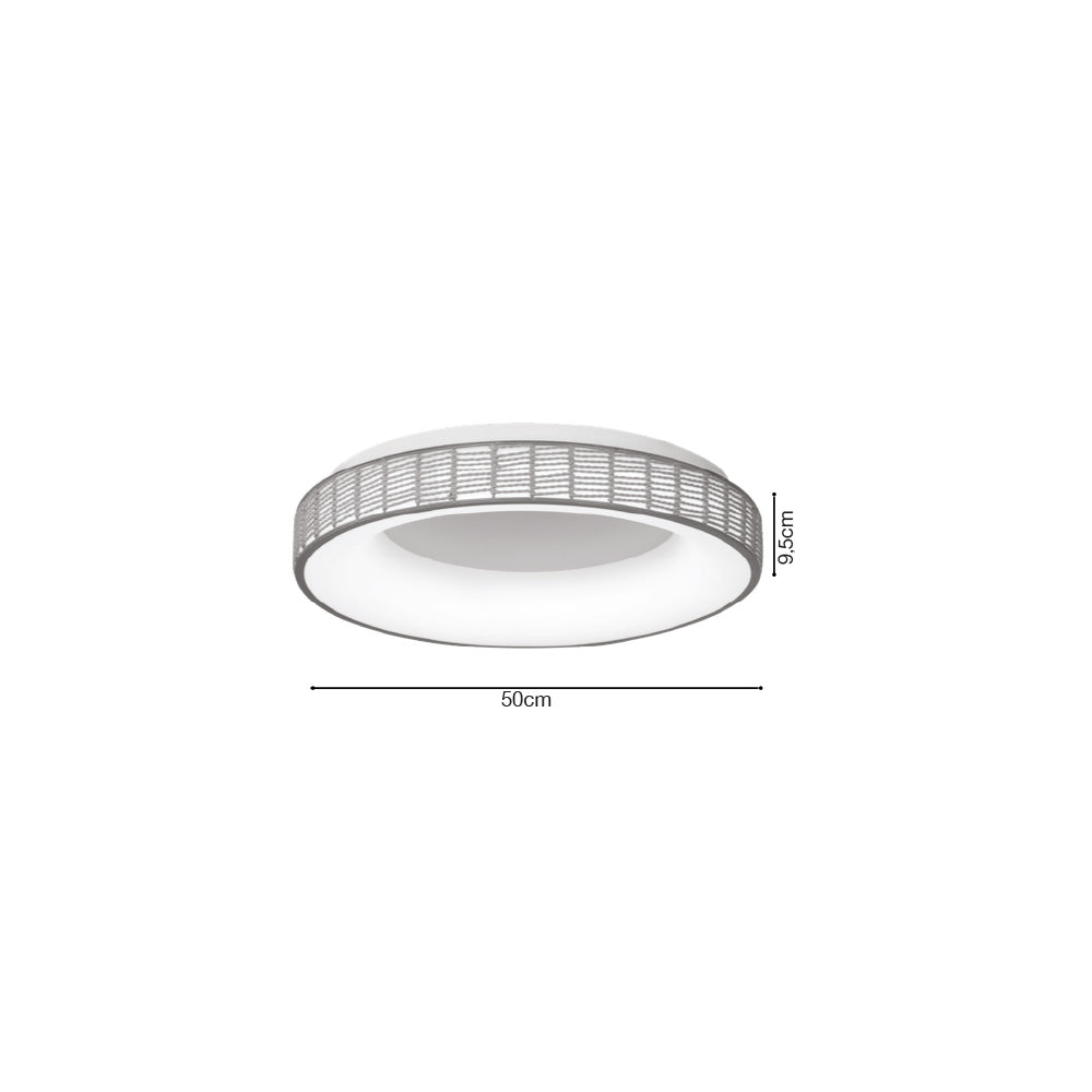 Inlight Πλαφονιέρα Οροφής LED από σχοινί 3CCT, 25W D:50x9,5cm (42042)