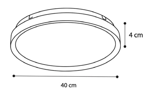 Inlight Πλαφονιέρα οροφής LED 28W 3CCT από μαύρο μέταλλο και ακρυλικό D:40x5cm (42044-C-Black)