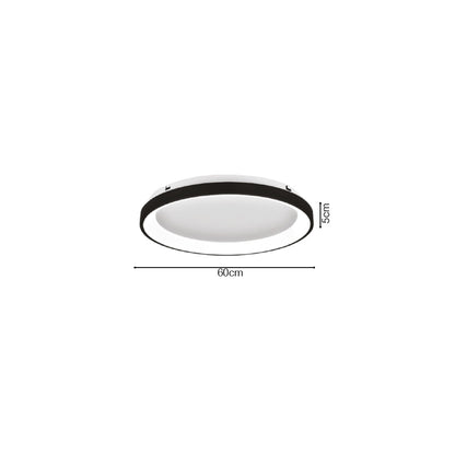 Inlight Πλαφονιέρα οροφής LED 28W 3CCT από μαύρο μέταλλο και ακρυλικό D:60x5cm (42044-B-Black)