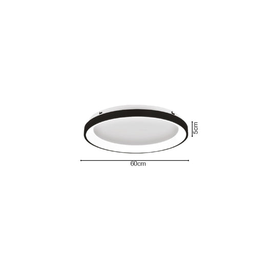 Inlight Πλαφονιέρα οροφής LED 28W 3CCT από μαύρο μέταλλο και ακρυλικό D:60x5cm (42044-B-Black)