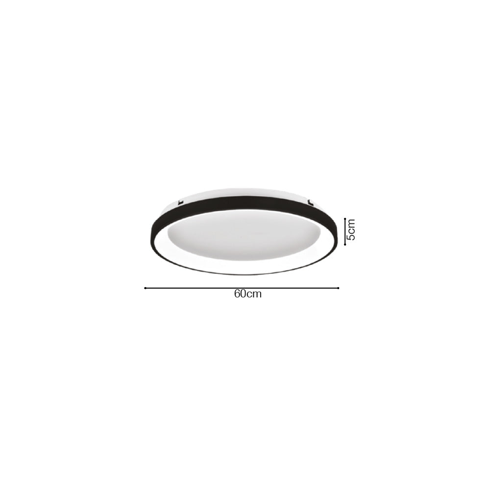 Inlight Πλαφονιέρα οροφής LED 28W 3CCT από λευκό μέταλλο και ακρυλικό D:60x5cm (42044-B-White)