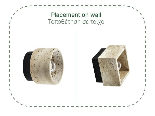 InLight Πλαφονιέρα οροφής γκρι από travertine marble 1XE27 D:12cm (42047)