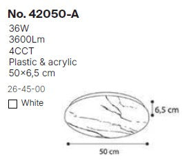 InLight Πλαφονιέρα οροφής LED 27W 4cct από λευκό ακρυλικό D:40cm (42050-B-Λευκό)