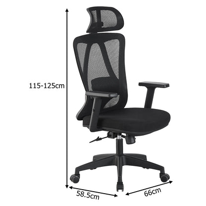 Καρέκλα γραφείου διευθυντή Magida pakoworld mesh μαύρο 58.5x66x115-125εκ