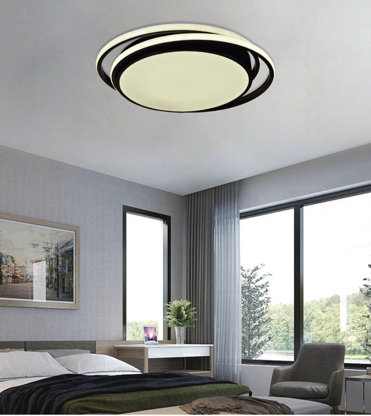 InLight Φωτιστικό Οροφής LED Μαύρο 30W – Πλαφονιέρα 4CCT (42172-Μαύρο)
