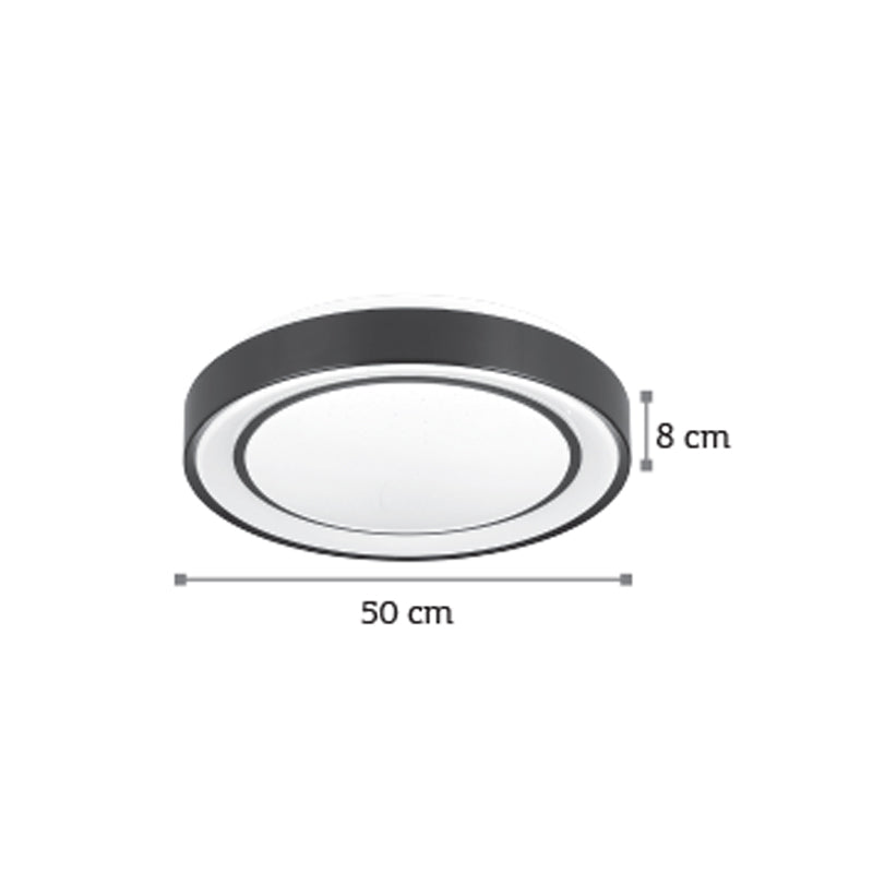 InLight Φωτιστικό Οροφής LED Μαύρο 36W – Πλαφονιέρα 3CCT Starry Effect (42179-A)