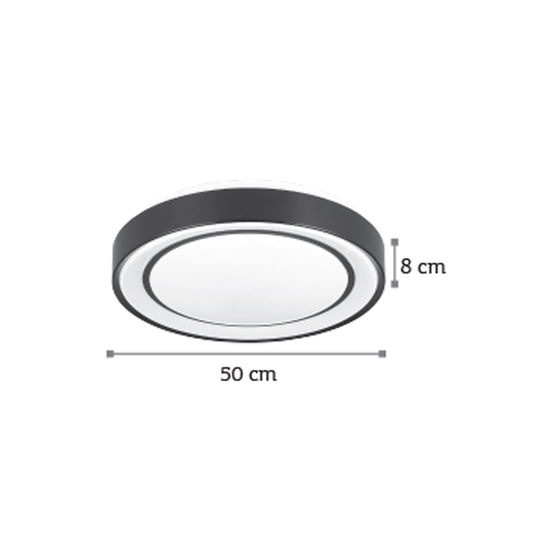 InLight Φωτιστικό Οροφής LED Μαύρο 36W – Πλαφονιέρα 3CCT Starry Effect (42179-A)