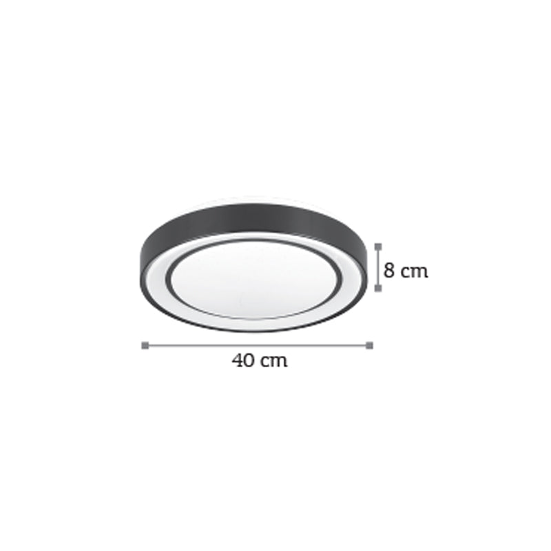InLight Φωτιστικό Οροφής LED Μαύρο 27W – Πλαφονιέρα 3CCT Starry Effect (42179-Β)
