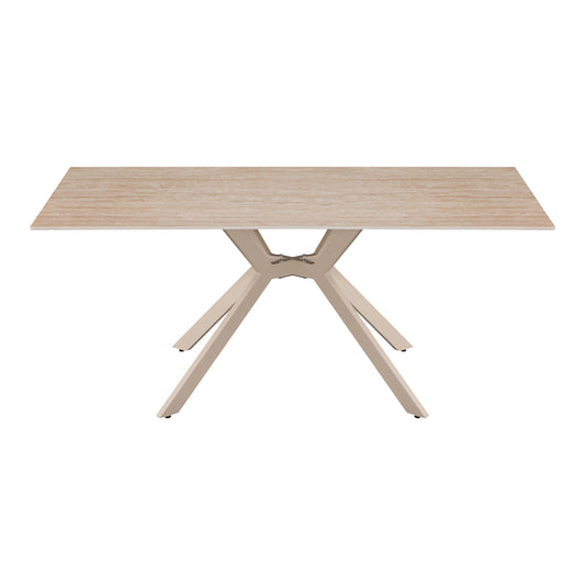 Τραπέζι Olven pakoworld sintered stone σε όψη τραβερτίνας 180x90x75εκ