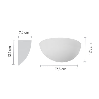 InLight Επιτοίχιο Φωτιστικό Γύψινο Λευκό E14 – Ημικυκλικό 27,5×12,5 cm (43032)
