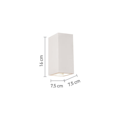 InLight Επιτοίχιο Φωτιστικό Γύψινο Λευκό GU10 (x2) – Up & Down 7,5×16 cm (43033)