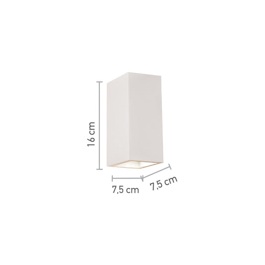 InLight Επιτοίχιο Φωτιστικό Γύψινο Λευκό GU10 (x2) – Up & Down 7,5×16 cm (43033)