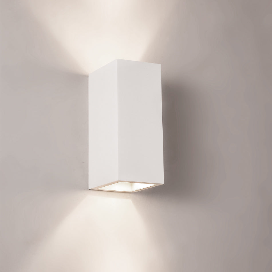 InLight Επιτοίχιο Φωτιστικό Γύψινο Λευκό GU10 (x2) – Up & Down 7,5×16 cm (43033)