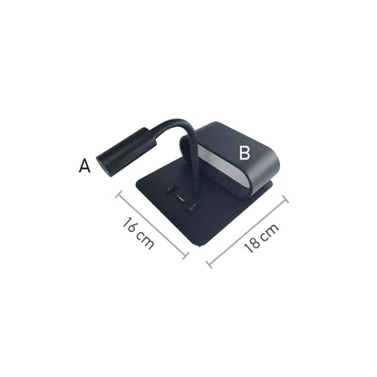 Apple Επιτοίχιο φωτιστικό LED 9W 3000K από μαύρο μέταλλο D:16cm (43036-BL)