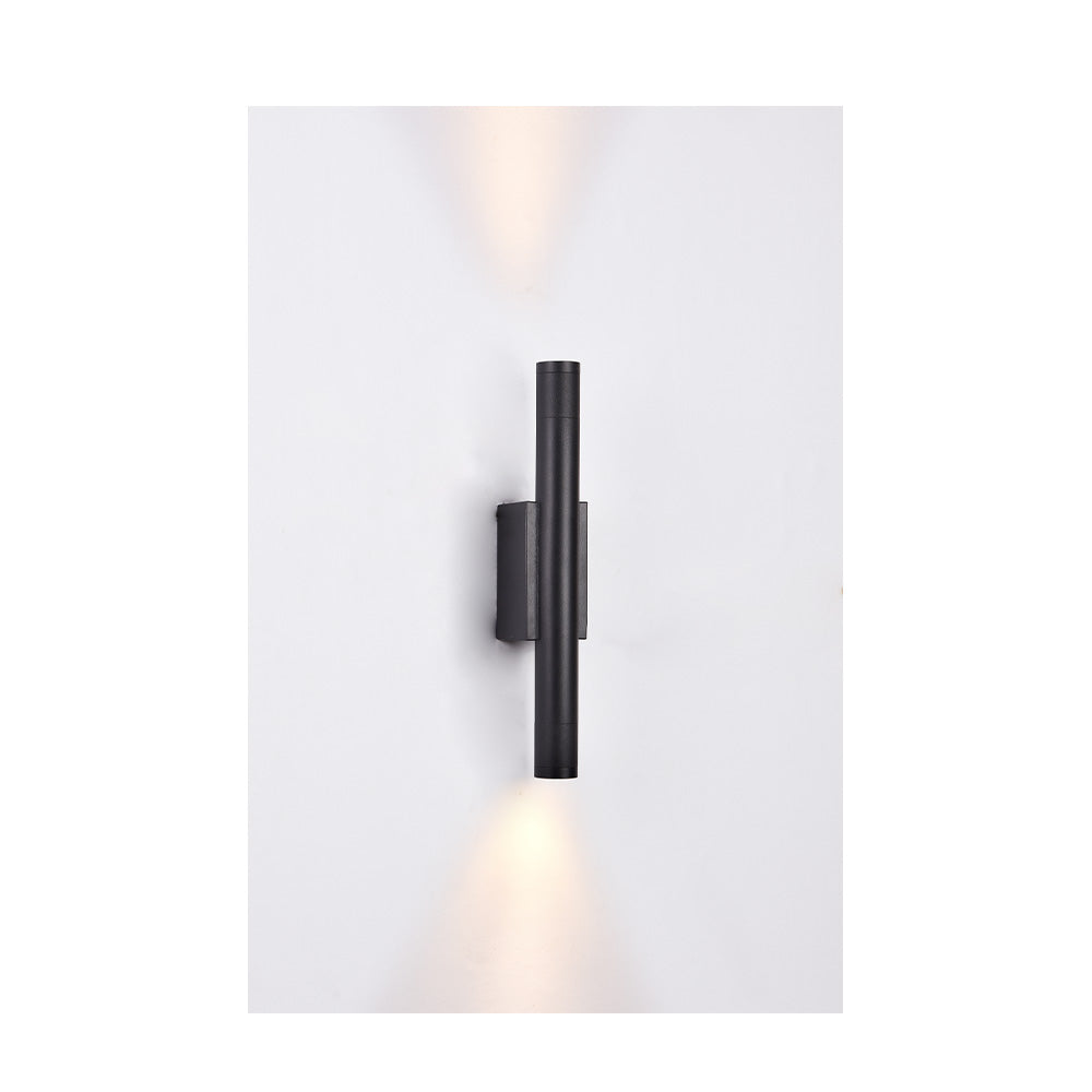 Inlight Επιτοίχιο φωτιστικό LED 2*5W 3000K σε μαύρη απόχρωση απο αλουμίνιο D:30x6cm (43061-Black)