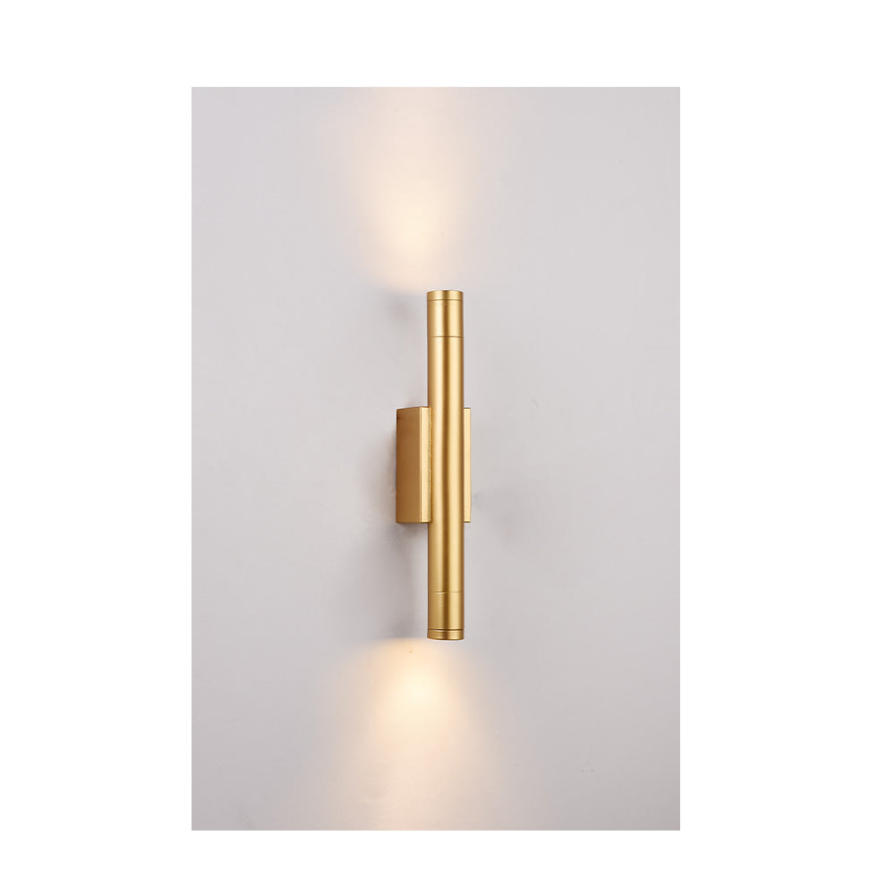 Inlight Επιτοίχιο φωτιστικό LED 2*5W 3000K σε χρυσαφί απόχρωση απο αλουμίνιο D:30x6cm (43061-Golden)