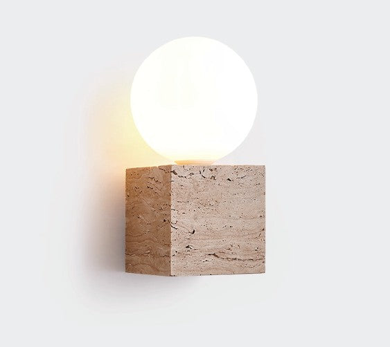 InLight Επιτοίχιο φωτιστικό γκρι από travertine marble 1XG9 D:10 x 20cm (43063)