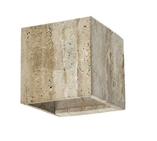 InLight Επιτοίχιο φωτιστικό γκρι από travertine marble 1XG9 D:12 x 12cm (43064)