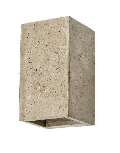 InLight Επιτοίχιο φωτιστικό γκρι από travertine marble 2XG9 D:9 x 16cm (43065)