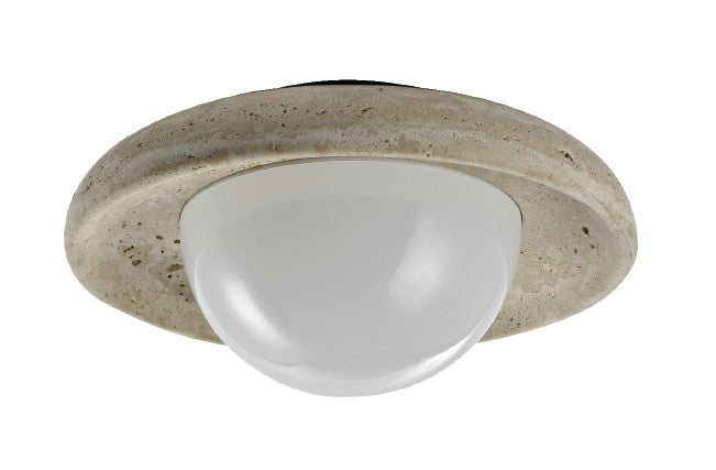 InLight Πλαφονιέρα οροφής γκρι από travertine marble 2XG9 D:25cm (43067)