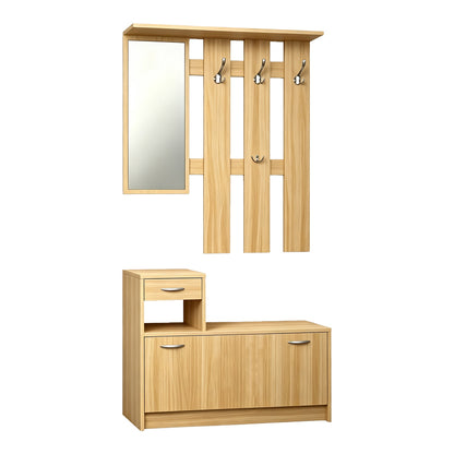 Έπιπλο εισόδου Jentia pakoworld με καθρέπτη sonoma MDF 100x24x186εκ