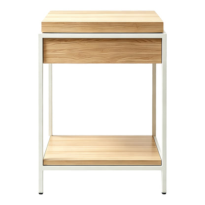 Κονσόλα Odar pakoworld με αποθηκευτικό χώρο sonoma MDF με λευκό μέταλλο 63x63x80εκ