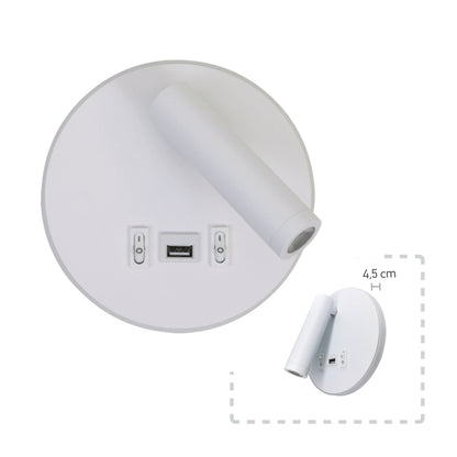 Inlight Επιτοίχιο φωτιστικό LED 12W 3000K από λευκό μέταλλο D:14cm (43418-WH)