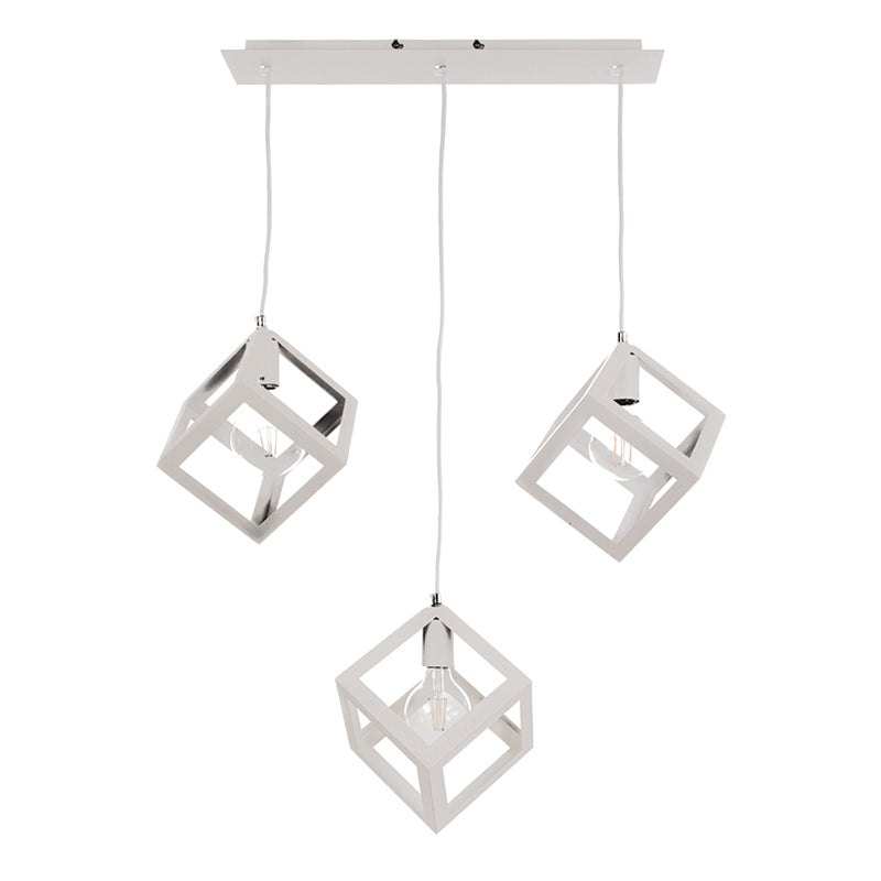 InLight Κρεμαστό φωτιστικό από λευκό μέταλλο 3XE27 D:60cm (4400-3-WH-ΡΑΓΑ)