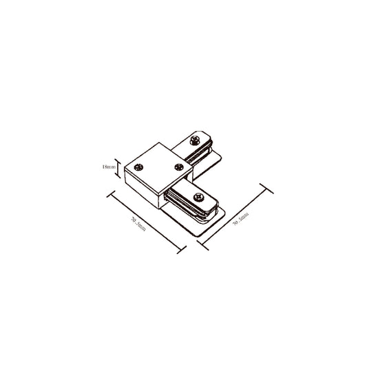 InLight Σύνδεσμος L Λευκός Μονοφασικής Ράγας (TC1-029-WH)