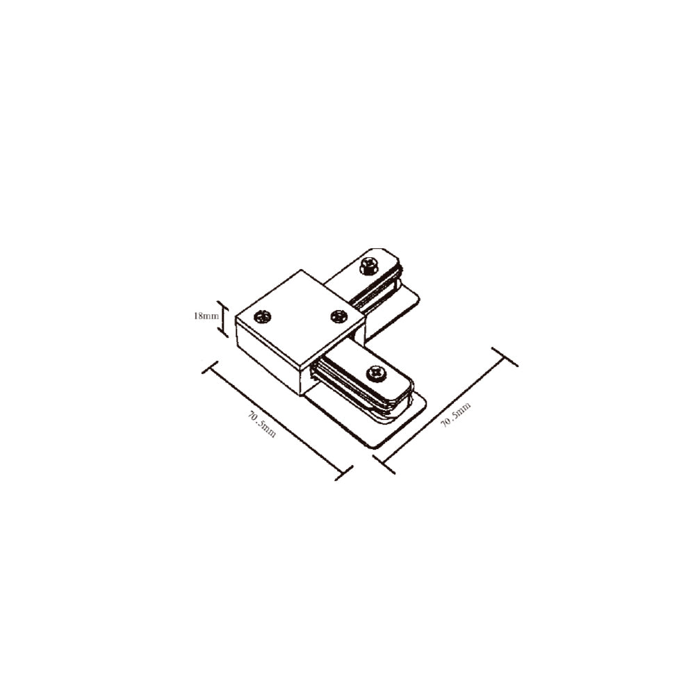InLight Σύνδεσμος L  Μαύρος Μονοφασικής Ράγας (TC1-029-BL)