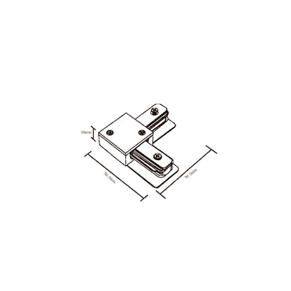 InLight Σύνδεσμος L  Μαύρος Μονοφασικής Ράγας (TC1-029-BL)