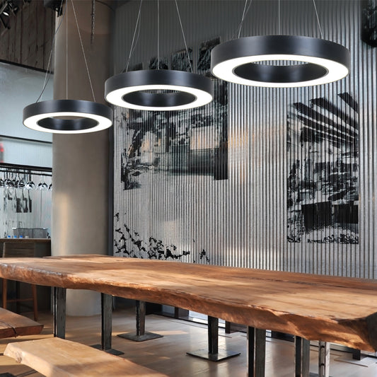 InLight Κρεμαστό φωτιστικό LED 70W 3000K σε μαύρη απόχρωση D:120cm (6041-120-BL)