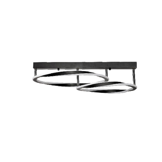 InLight Κρεμαστό φωτιστικό LED 90W 3CCT (by switch on base) σε μαύρο χρώμα D:70cm (6078-BL)