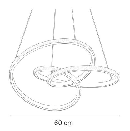 Inlight Κρεμαστό φωτιστικό LED 58W 3CCT (by switch on base) σε χρυσή απόχρωση D:60cm (6092-A-Golden)
