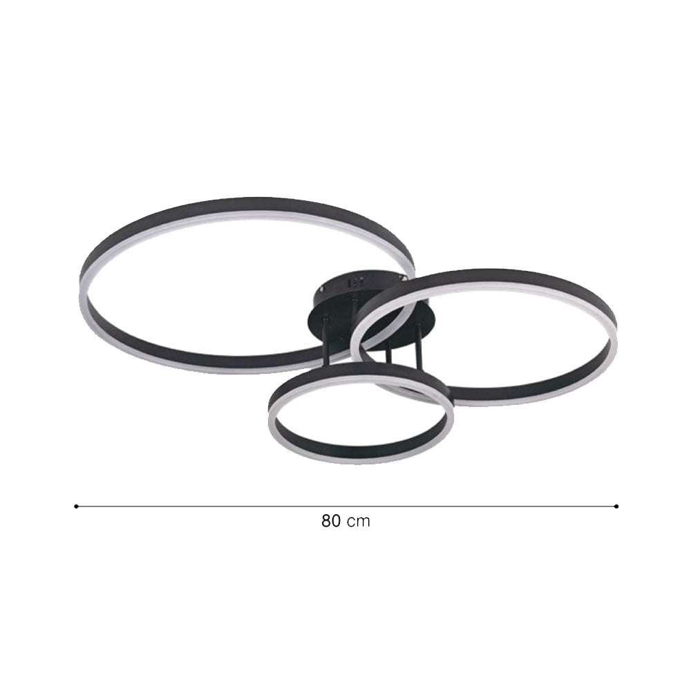 Inlight Φωτιστικό οροφής LED 75W 3CCT (by switch on base) D:80cm (6094-A-Black)