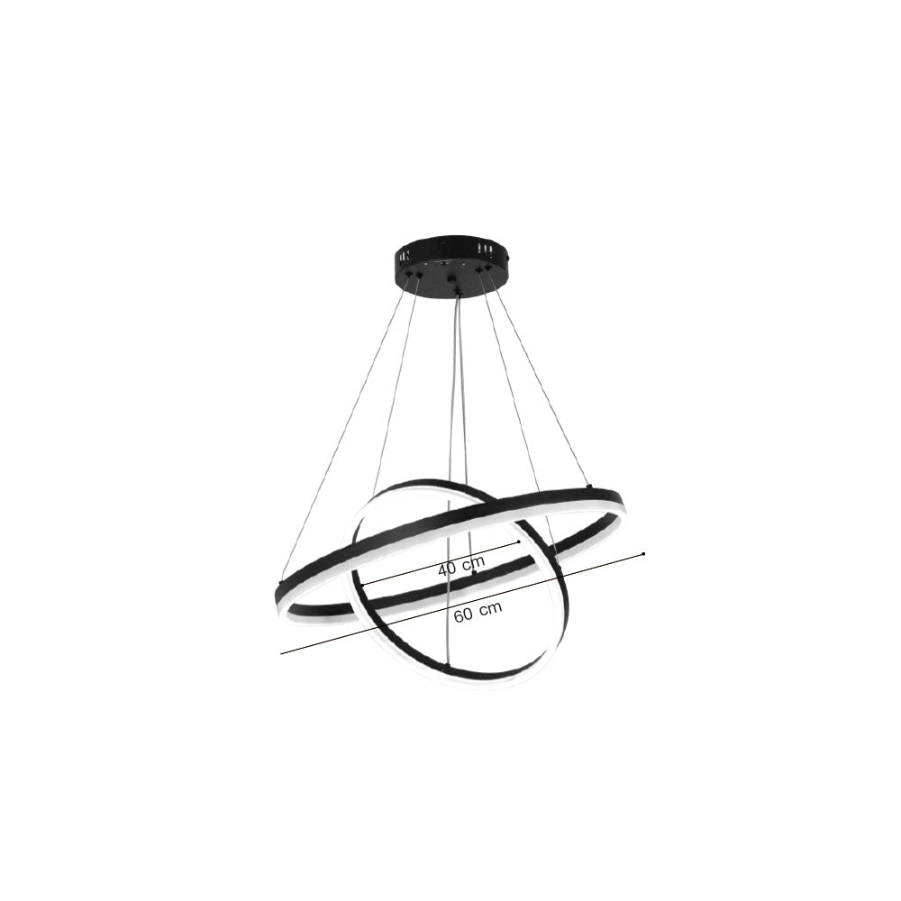 Inlight Κρεμαστό φωτιστικό LED 58W 3CCT (by switch on base) D:60cm (6095-B-Silver)