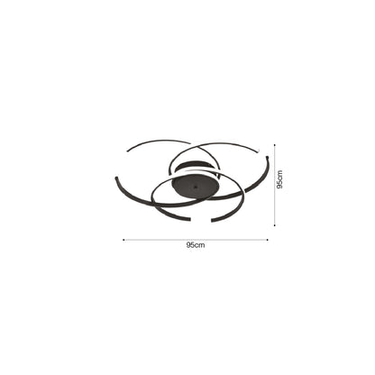 Inlight Πλαφονιέρα οροφής LED 100W 3CCT σε μαύρη απόχρωση D:95cm (6111-A)