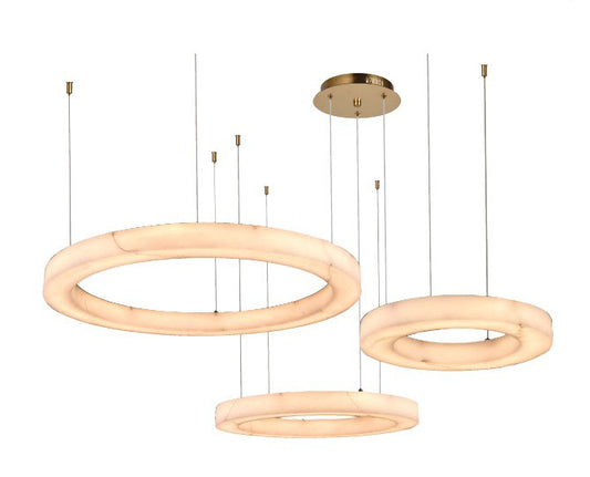 InLight Κρεμαστό φωτιστικό, Alabaster, 65W, 7150 lm, 3CCT (by switch on base)D: 80X6cm-60X6cm-40X6cm(6115-A)