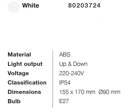 it-Lighting Candler E27 Up or Down Outdoor Light in White Color (80203724)