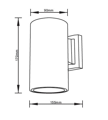 it-Lighting Candler E27 Up or Down Outdoor Light in Anthracite Color (80203744)