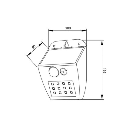 it-Lighting Meribel LED 2W 3000K  Solar Outdoor Wall Lamp Black D:130x10x50mm (80207011S)