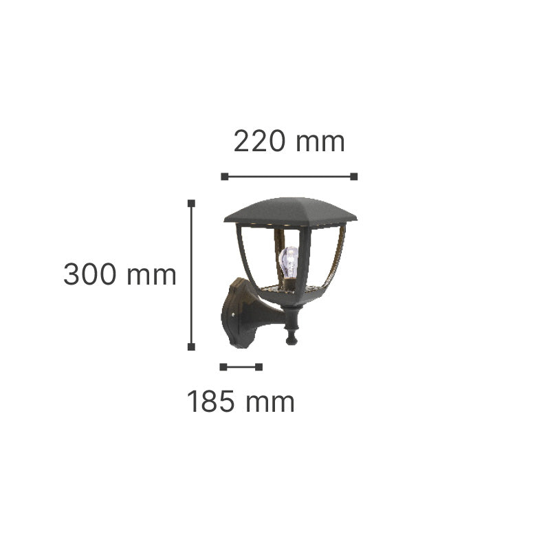 it-Lighting Avalanche 1xE27 Outdoor Wall Lamp Black D:22cmx30cm (80201214)